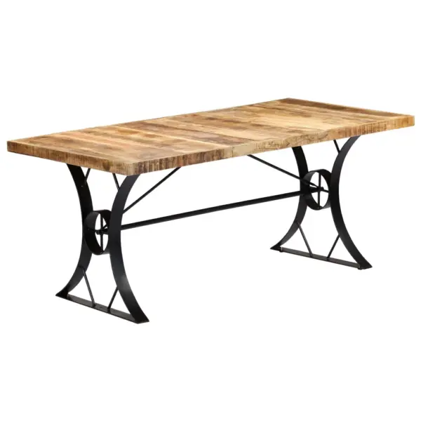 Industriaalstiilis mangopuidust söögilaud terasjalgadel, 180 x 90 x 76 cm – 13