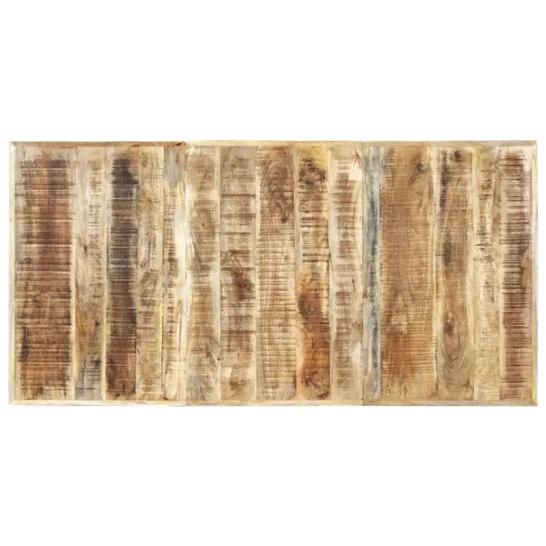 Industriaalstiilis mangopuidust söögilaud terasjalgadel, 180 x 90 x 76 cm – 4