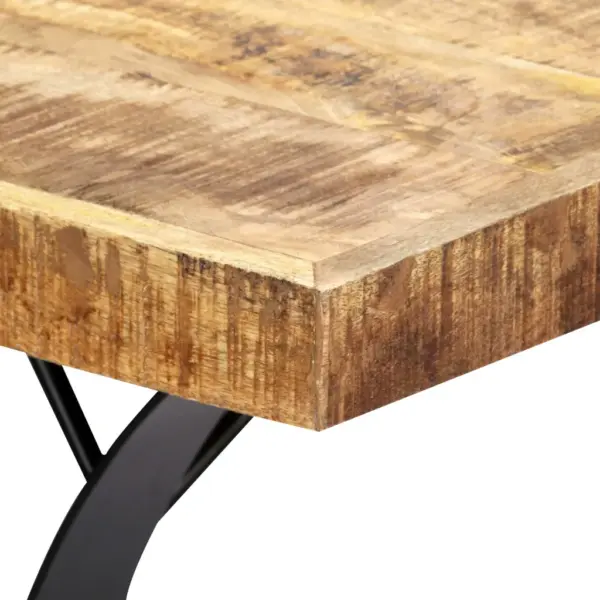 Industriaalstiilis mangopuidust söögilaud terasjalgadel, 180 x 90 x 76 cm – 5