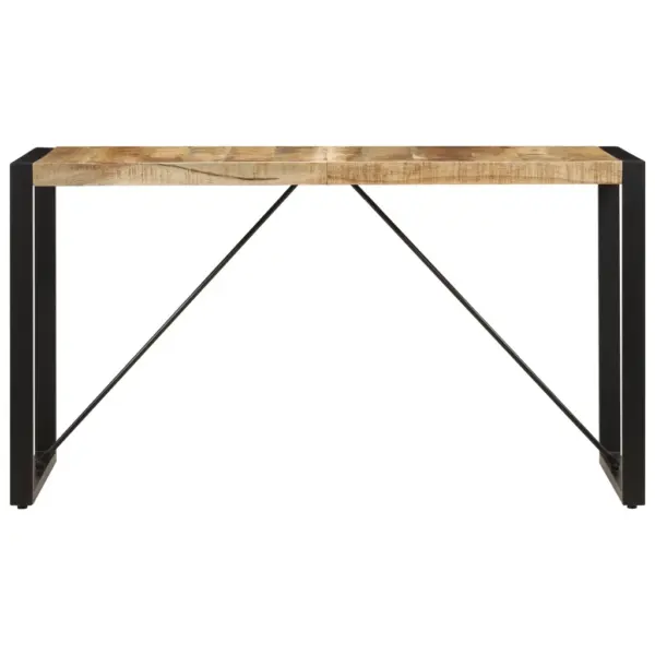 Tööstuslik söögilaud mangopuidust ja terasraamiga, 140 x 70 x 75 cm – 2