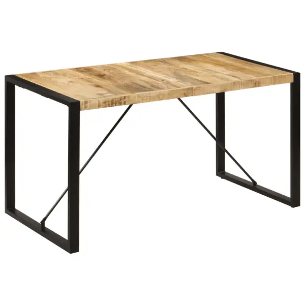 Tööstuslik söögilaud mangopuidust ja terasraamiga, 140 x 70 x 75 cm – 12