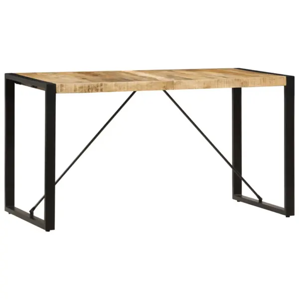 Tööstuslik söögilaud mangopuidust ja terasraamiga, 140 x 70 x 75 cm – 13
