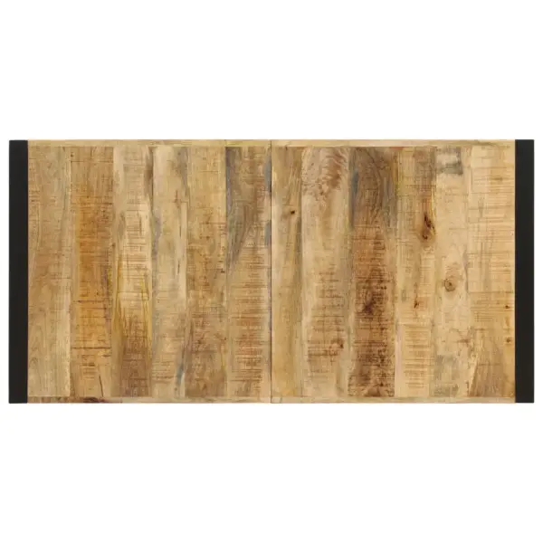 Tööstuslik söögilaud mangopuidust ja terasraamiga, 140 x 70 x 75 cm – 4