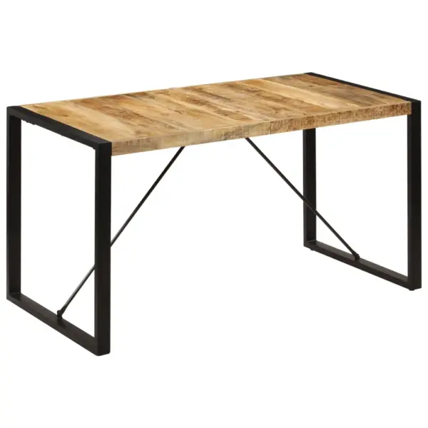 Tööstuslik söögilaud mangopuidust ja terasraamiga, 140 x 70 x 75 cm – 9