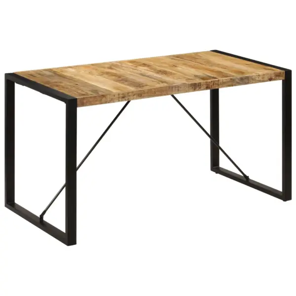 Tööstuslik söögilaud mangopuidust ja terasraamiga, 140 x 70 x 75 cm – 10