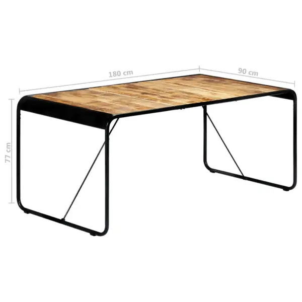 Mangopuidust tööstusliku stiiliga söögilaud, 180 x 90 x 76 cm – 7