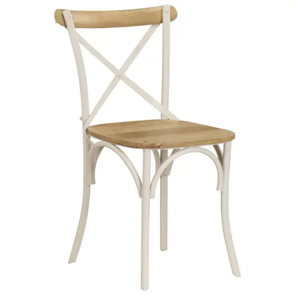 Mangopuidust söögitoolid ristikujulise seljatoega, 2 tk, valge terasraamiga, 51 x 52 x 84 cm – 12