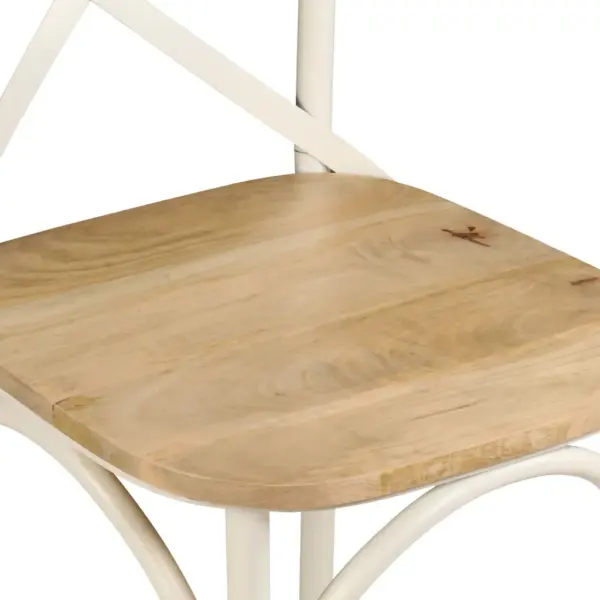 Mangopuidust söögitoolid ristikujulise seljatoega, 2 tk, valge terasraamiga, 51 x 52 x 84 cm – 8