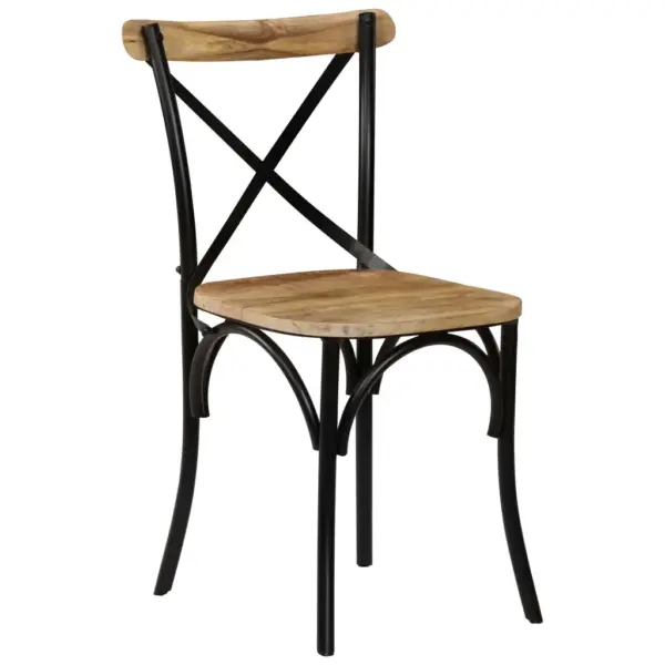 Mangopuidust ristikujulise seljatoega söögitoolid, 4 tk, must terasraam, 51 x 52 x 84 cm – 12