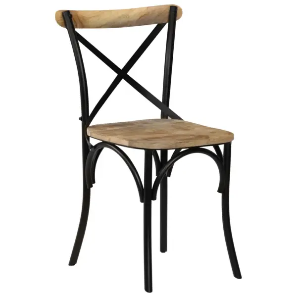 Mangopuidust ristikujulise seljatoega söögitoolid, 4 tk, must terasraam, 51 x 52 x 84 cm – 13