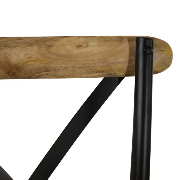 Mangopuidust ristikujulise seljatoega söögitoolid, 4 tk, must terasraam, 51 x 52 x 84 cm – 8