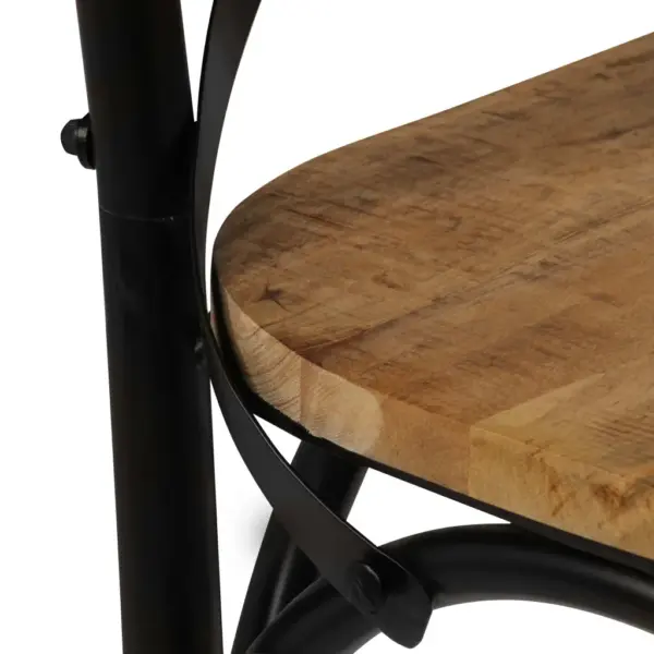 Mangopuidust ristikujulise seljatoega söögitoolid, 4 tk, must terasraam, 51 x 52 x 84 cm – 10