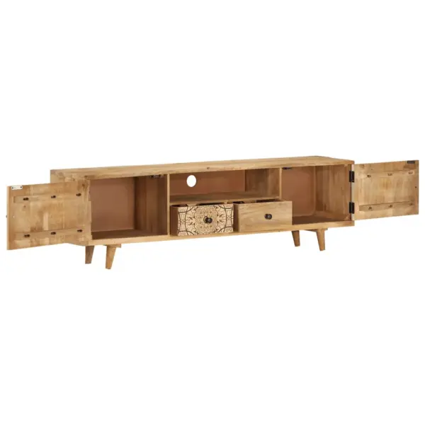 Mangopuidust telerialus 140 x 30 x 40 cm, 2 ukse ja sahtlitega – 3