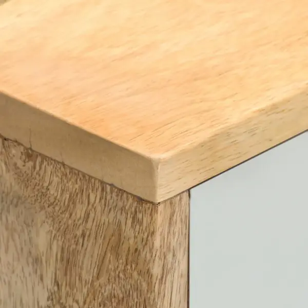 Mangopuidust telerialus, pruun ja mitmevärviline, 4 sahtli ja 2 avatud sektsiooniga, 110 x 35 x 48 cm – 4