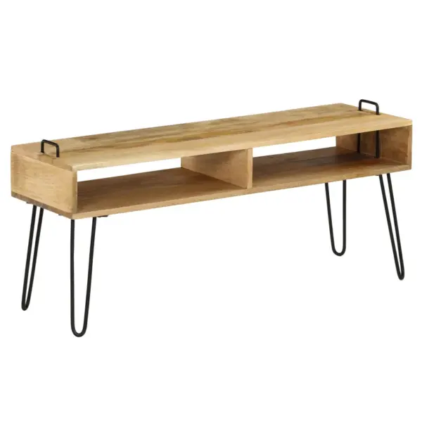Mangopuidust telerialus hoiuruumiga, musta terasraamiga, 110 x 35 x 45 cm – 11