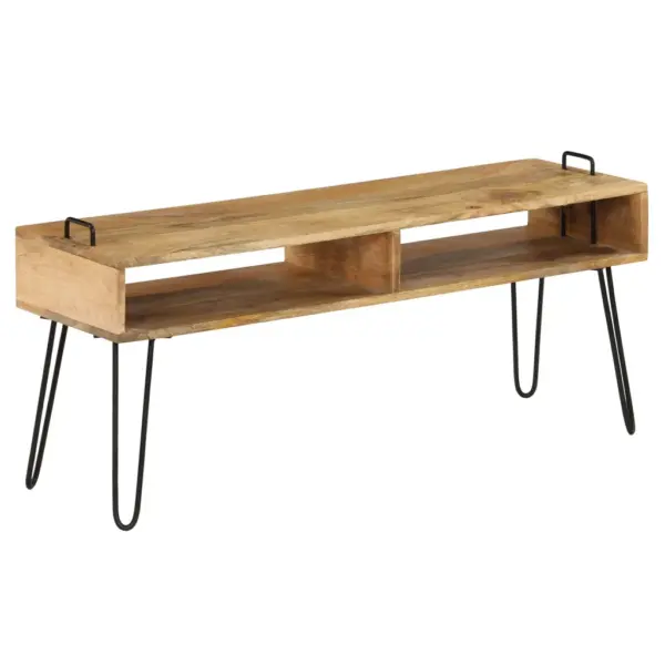 Mangopuidust telerialus hoiuruumiga, musta terasraamiga, 110 x 35 x 45 cm – 12