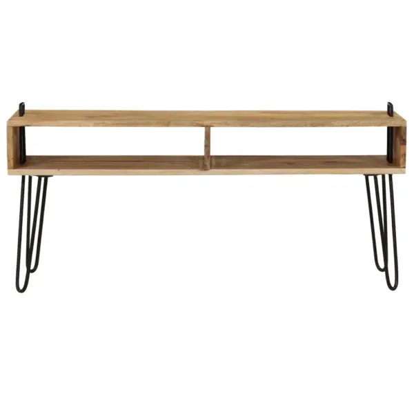 Mangopuidust telerialus hoiuruumiga, musta terasraamiga, 110 x 35 x 45 cm – 3