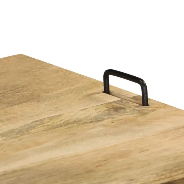 Mangopuidust telerialus hoiuruumiga, musta terasraamiga, 110 x 35 x 45 cm – 4