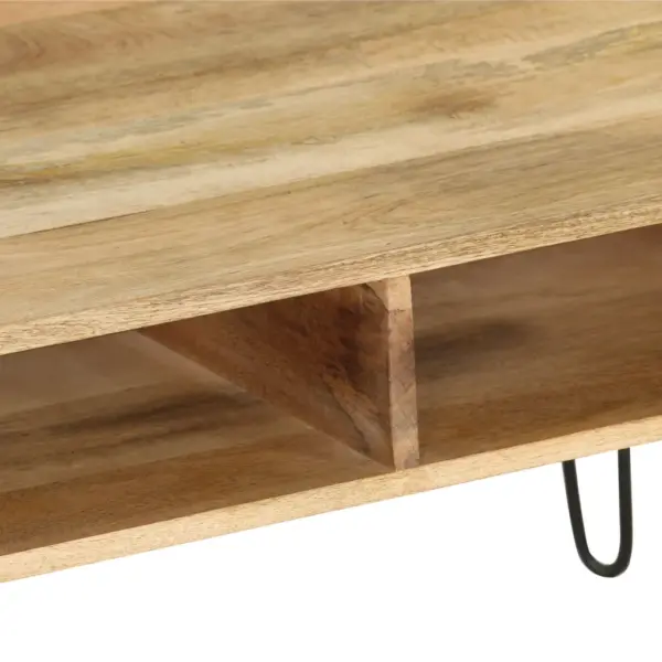Mangopuidust telerialus hoiuruumiga, musta terasraamiga, 110 x 35 x 45 cm – 5