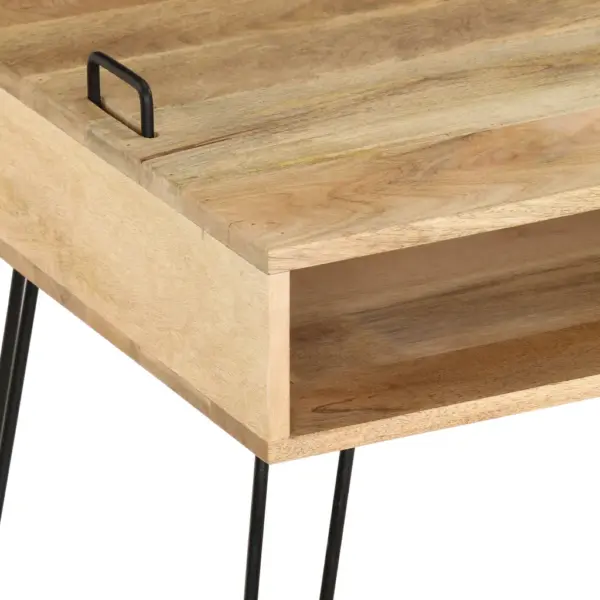 Mangopuidust telerialus hoiuruumiga, musta terasraamiga, 110 x 35 x 45 cm – 6