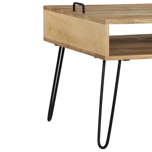 Mangopuidust telerialus hoiuruumiga, musta terasraamiga, 110 x 35 x 45 cm – 7