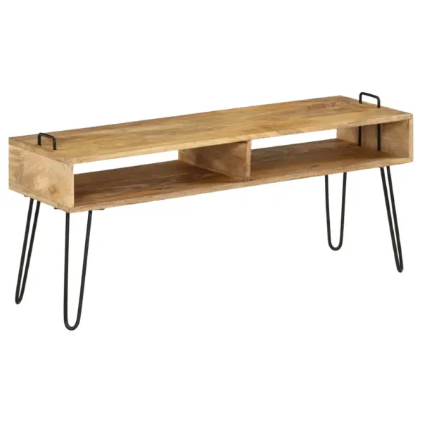 Mangopuidust telerialus hoiuruumiga, musta terasraamiga, 110 x 35 x 45 cm – 10