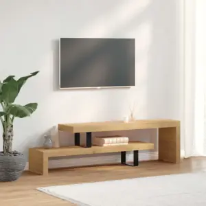 Mangopuidust telerialus reguleeritava ülemise osaga, sepistatud rauast jalgadel, pruun, 118 x 30 x 40 cm