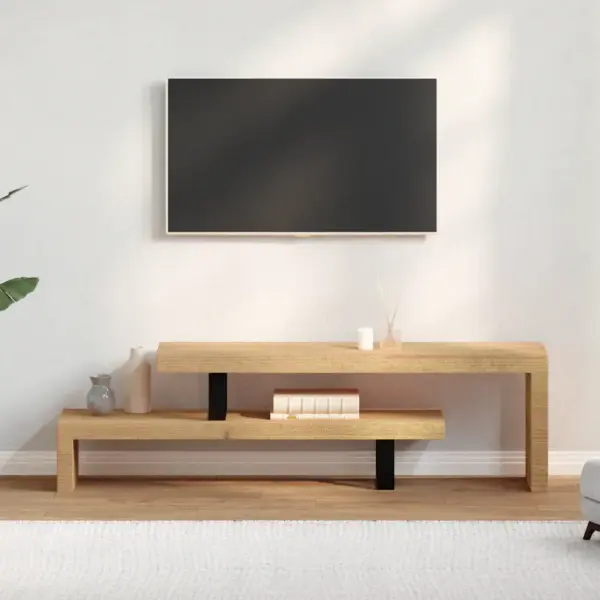 Mangopuidust telerialus reguleeritava ülemise osaga, sepistatud rauast jalgadel, pruun, 118 x 30 x 40 cm – 3