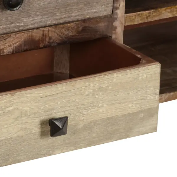 Maalähedane mangopuidust telerikapp 2 sahtli ja kapiga, 118 x 30 x 40 cm – 10