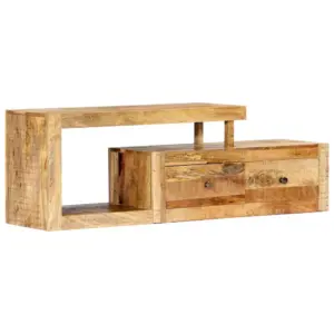 Mangopuidust telerikapp 2 sahtli ja avatud riiuliga, 120 x 30 x 40 cm