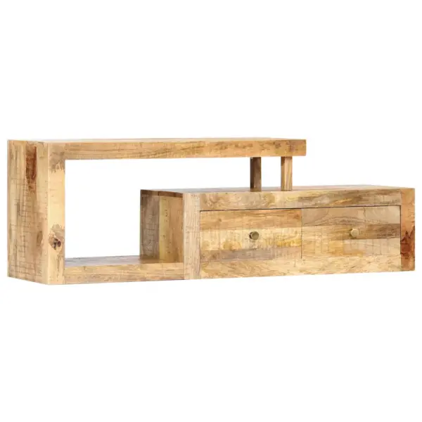 Mangopuidust telerikapp 2 sahtli ja avatud riiuliga, 120 x 30 x 40 cm – 13