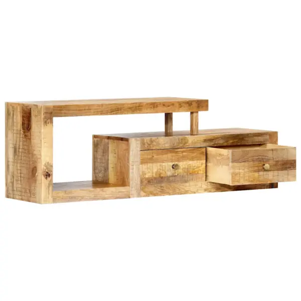 Mangopuidust telerikapp 2 sahtli ja avatud riiuliga, 120 x 30 x 40 cm – 3