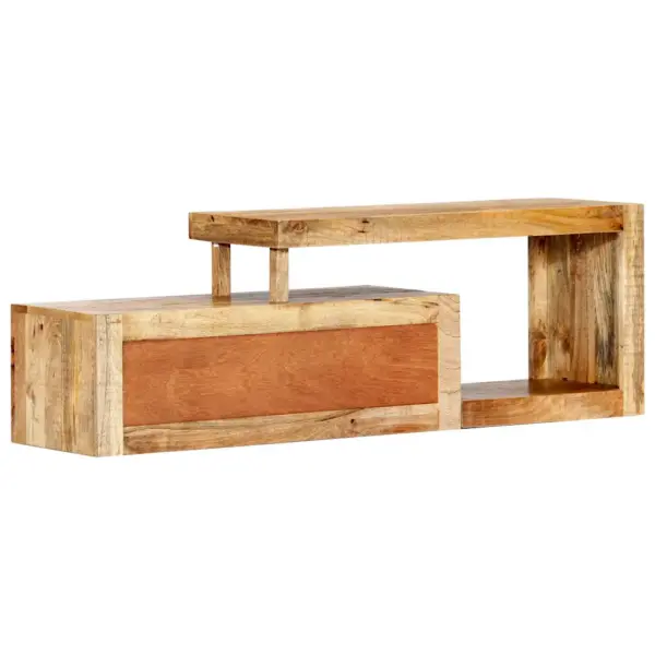 Mangopuidust telerikapp 2 sahtli ja avatud riiuliga, 120 x 30 x 40 cm – 5