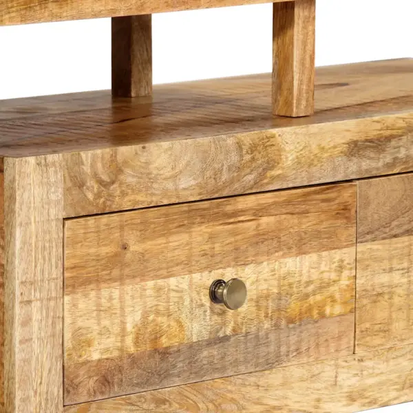 Mangopuidust telerikapp 2 sahtli ja avatud riiuliga, 120 x 30 x 40 cm – 8