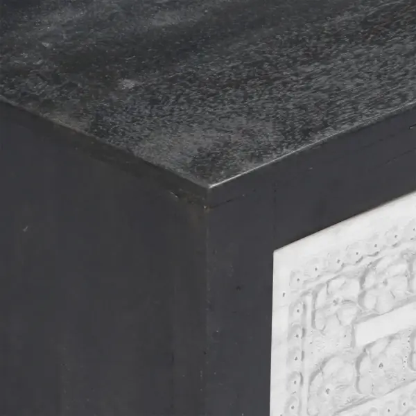 Mangopuidust telerikapp 1 ukse ja 2 sahtliga, hall/valge, 120 x 30 x 40 cm – 6