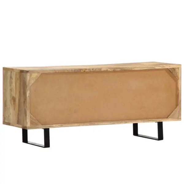 Mangopuidust telerikapp kahe uksega, metalljalgadel, 90 x 30 x 40 cm – 4