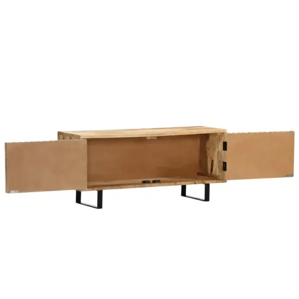 Mangopuidust telerikapp kahe uksega, metalljalgadel, 90 x 30 x 40 cm – 5