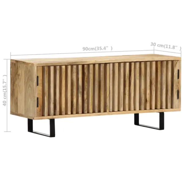 Mangopuidust telerikapp kahe uksega, metalljalgadel, 90 x 30 x 40 cm – 10