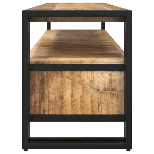 Mangopuidust telerikapp metallraamiga, 2 sahtlit, 120 x 35 x 45 cm – 6