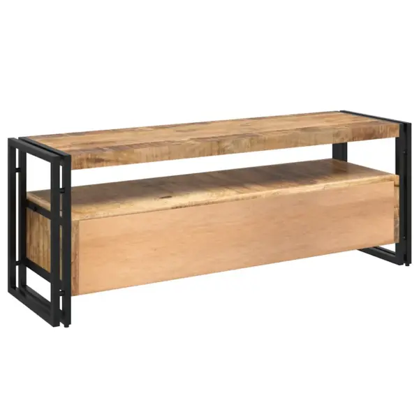 Mangopuidust telerikapp metallraamiga, 2 sahtlit, 120 x 35 x 45 cm – 7