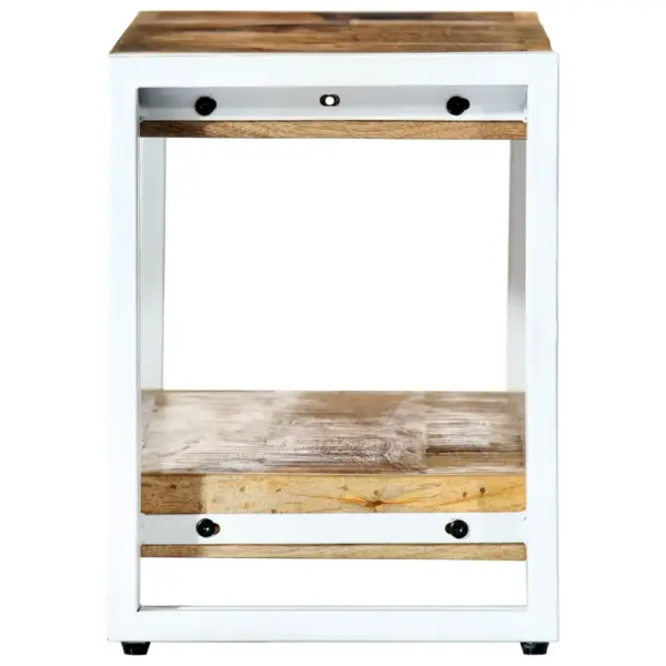 Telerikapp toekast mangopuidust ja metallraamiga, 90 x 30 x 40 cm – 3