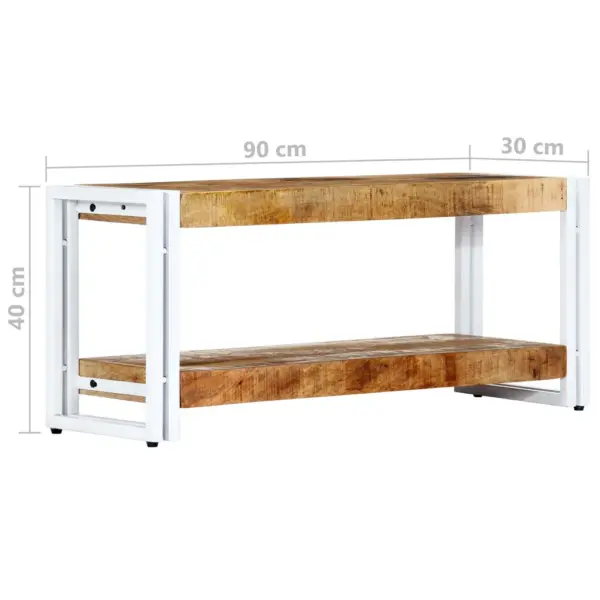 Telerikapp toekast mangopuidust ja metallraamiga, 90 x 30 x 40 cm – 7