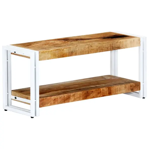 Telerikapp toekast mangopuidust ja metallraamiga, 90 x 30 x 40 cm – 9