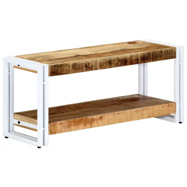 Telerikapp toekast mangopuidust ja metallraamiga, 90 x 30 x 40 cm – 10