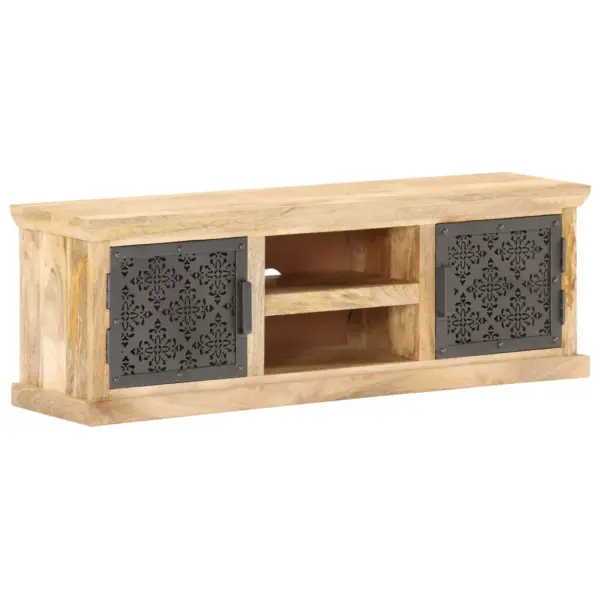 Mangopuidust telerikapp mustade terasustega, 120 x 30 x 40 cm – 12