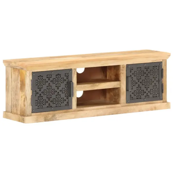 Mangopuidust telerikapp mustade terasustega, 120 x 30 x 40 cm – 10
