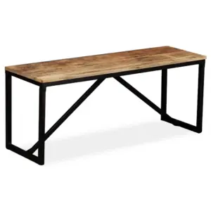 Tööstuslik mangopuidust esikupink terasjalgadel, 110 x 35 x 45 cm
