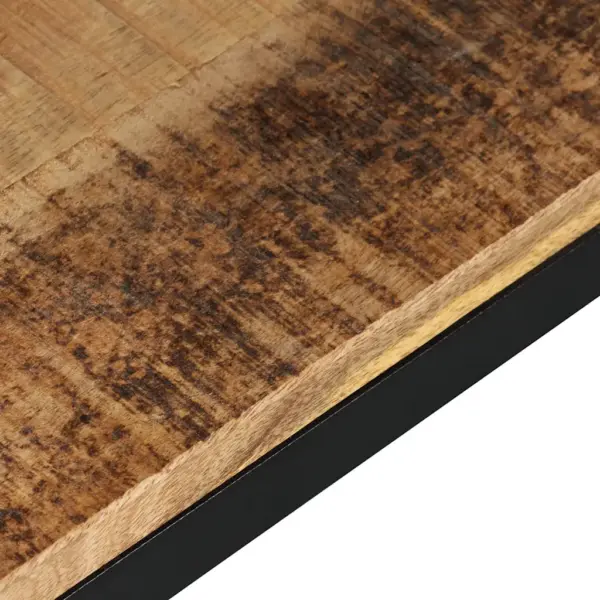 Tööstuslik mangopuidust esikupink terasjalgadel, 110 x 35 x 45 cm – 7