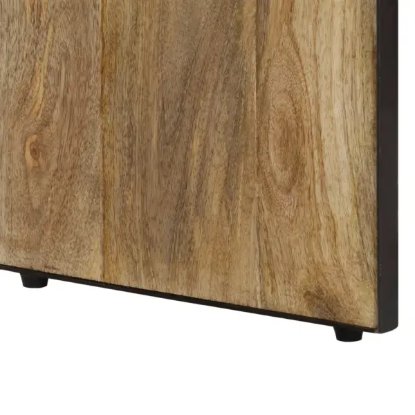 Tööstuslik mangopuidust konsoollaud 2 sahtli ja avatud riiuliga, 120 x 30 x 75 cm - 7