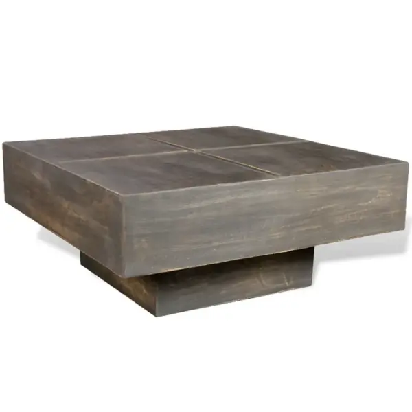 Ruudukujuline mangopuidust kohvilaud, tumepruun, 68 x 68 x 28 cm - 3
